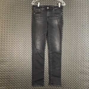 AG Adriano Goldschmied Jeans Prima‎ Cigarette Leg Black Wash Denim Women Size 26